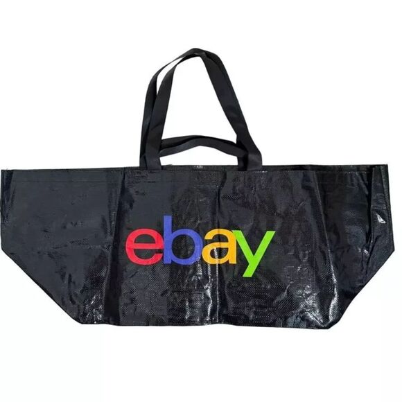 eBay Branded IKEA style Frakta Large Black w/ Logo 4Handle Foldable Tote Bag - Picture 1 of 5